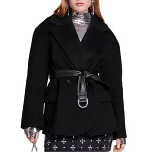 Maje Black Belted Blazer